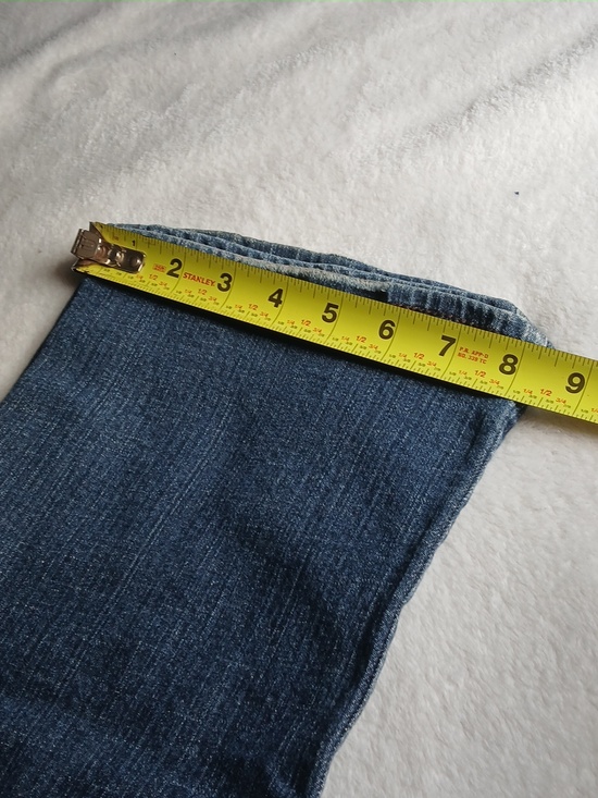 Women’s Flared Jeans in Faded Dark Blue - Picture 8 of 8